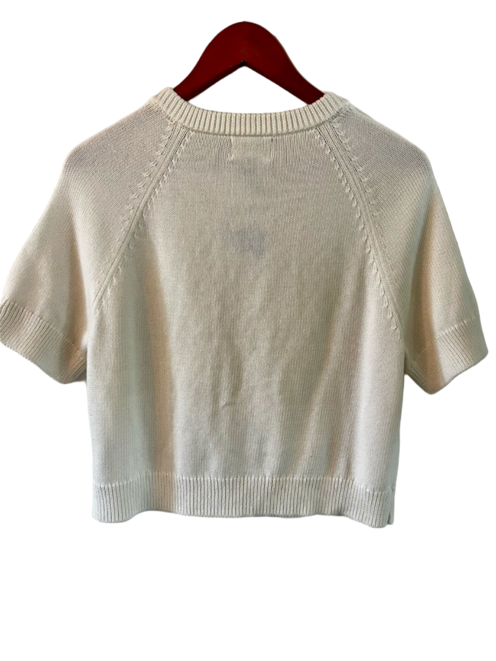 Universal Thread Cream Short Sleeve Button Cardigan 100% Cotton Size Medium NEW - Picture 12 of 13